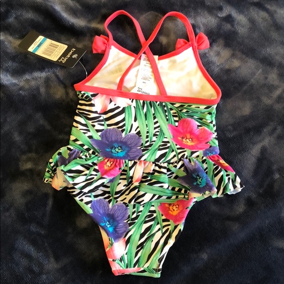 bebe  Infant  Swimsuit Ruffle One-Piece - Picture 3 of 6